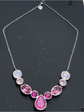 Touchstone Crystal Pink Multi-Stone Statement Necklace